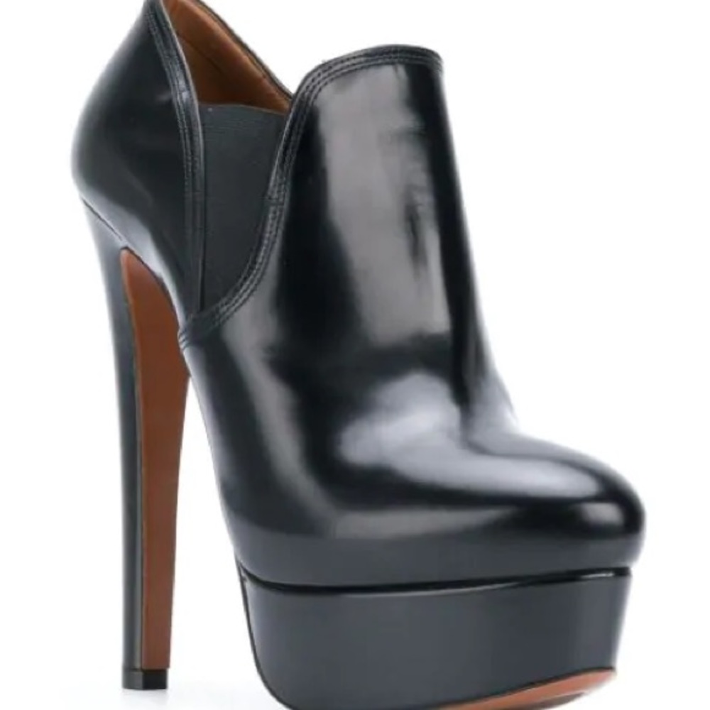 ALAÏA Alaia Azzedine Loafer Stiletto Platform Boot Ankle Bootie Pump Leather 10